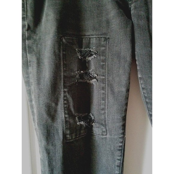 GAP 1969 31/12S Black Wash Distressed Always Skinny High Rise Jeans 26" inseam - Picture 6 of 7